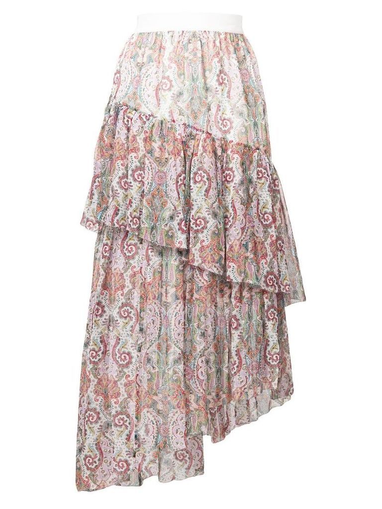 Zimmermann layered asymmetric paisley skirt - Pink