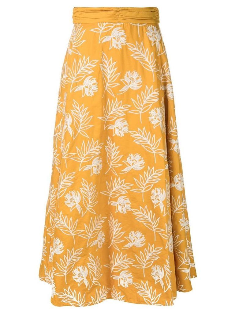 Amur floral printed midi skirt - Yellow
