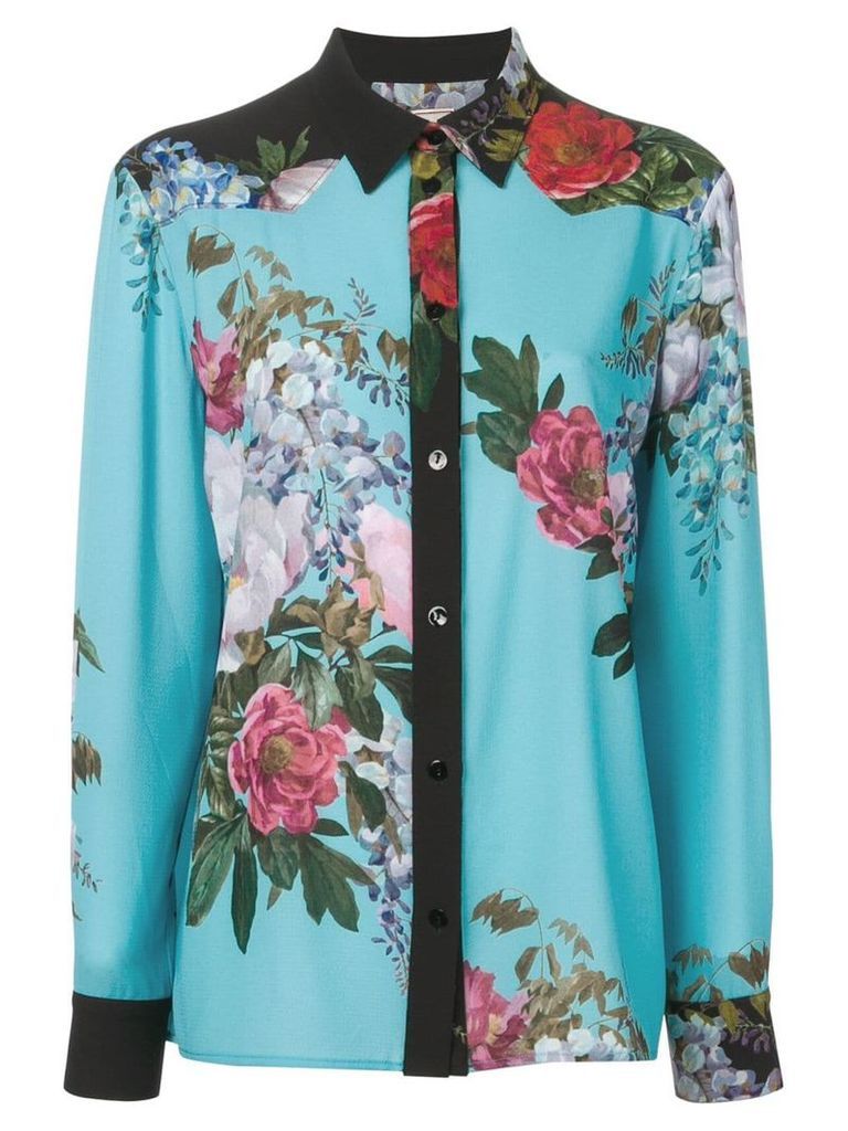 Antonio Marras floral long-sleeve blouse - Blue