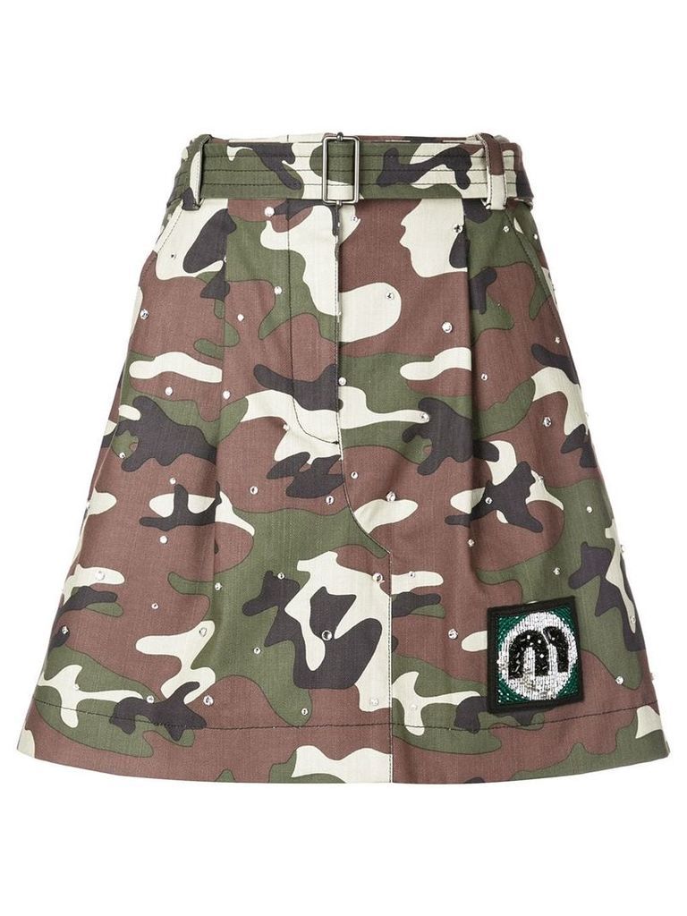 Miu Miu camouflage print skirt - Green