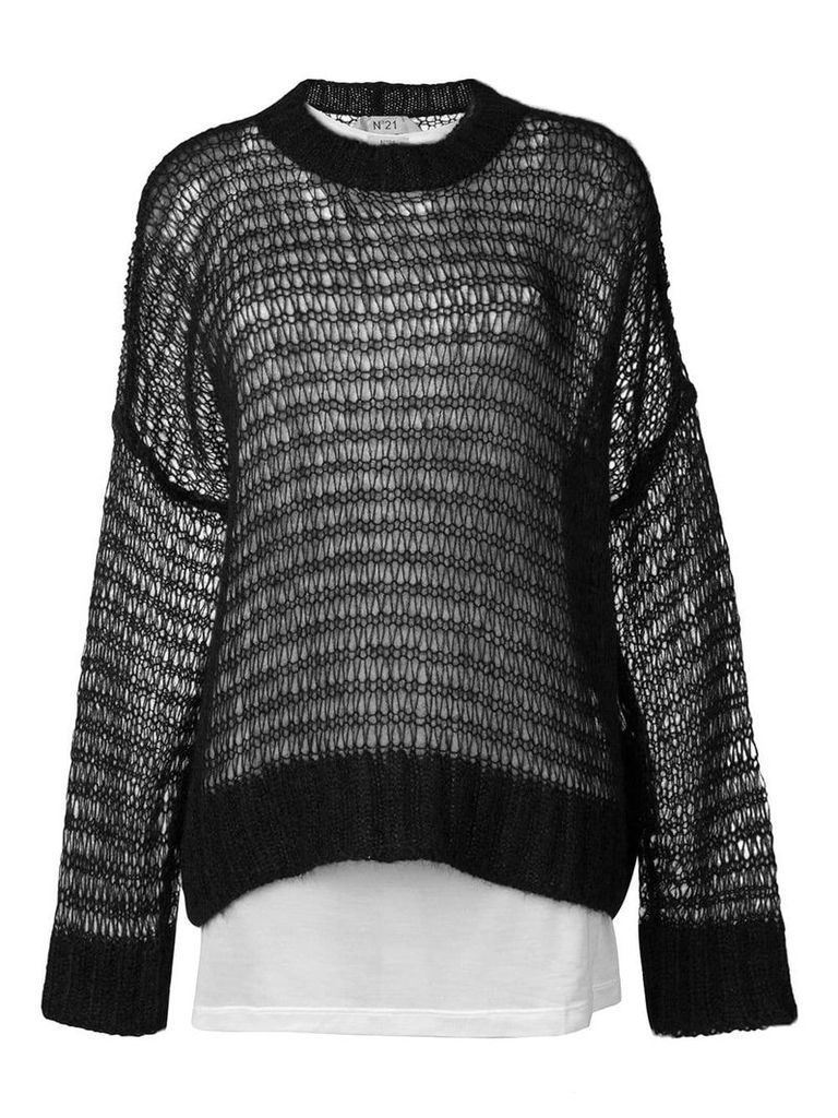 Nº21 oversized layered sweater - Black