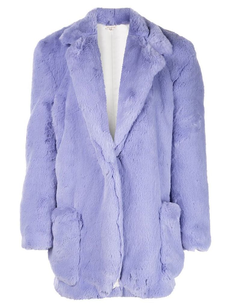 Natasha Zinko classic faux-fur coat - Purple