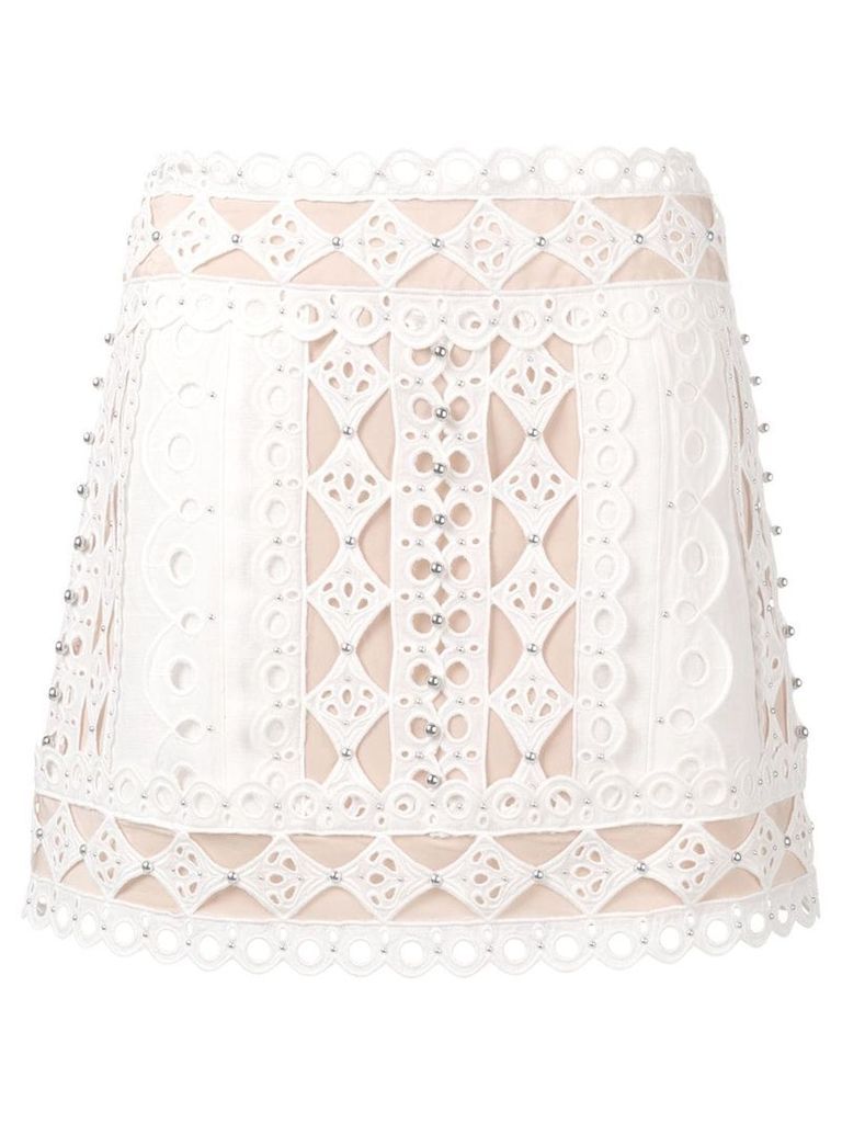 Zimmermann lace and stud skirt - White