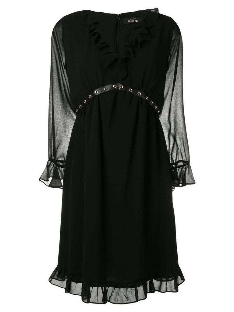 Twin-Set v-neck ruffle dress - Black