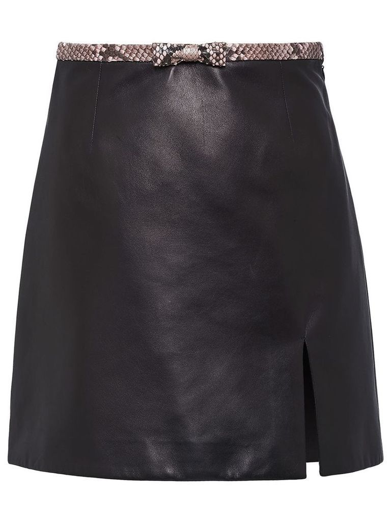 Miu Miu mini leather skirt - Black