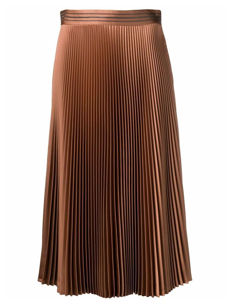 Brunello Cucinelli pleated skirt - Brown