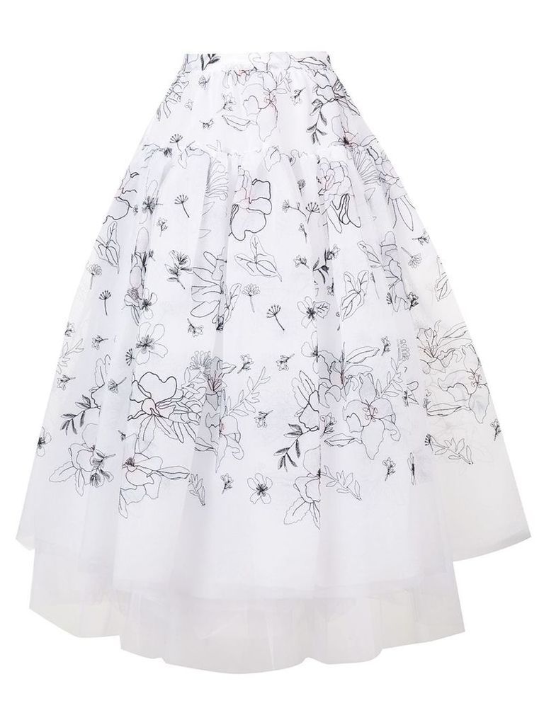 Ermanno Scervino embroidered tulle skirt - White