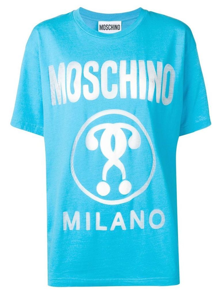 Moschino Double Question Mark logo T-shirt - Blue