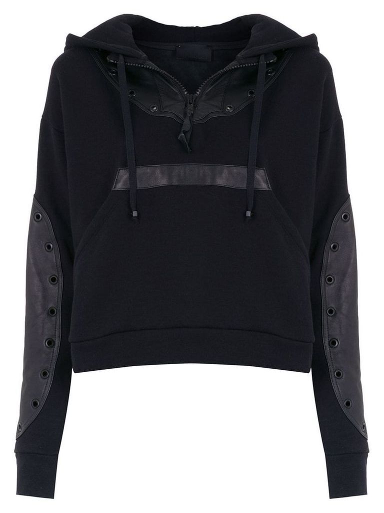 Andrea Bogosian panelled hoodie - Black