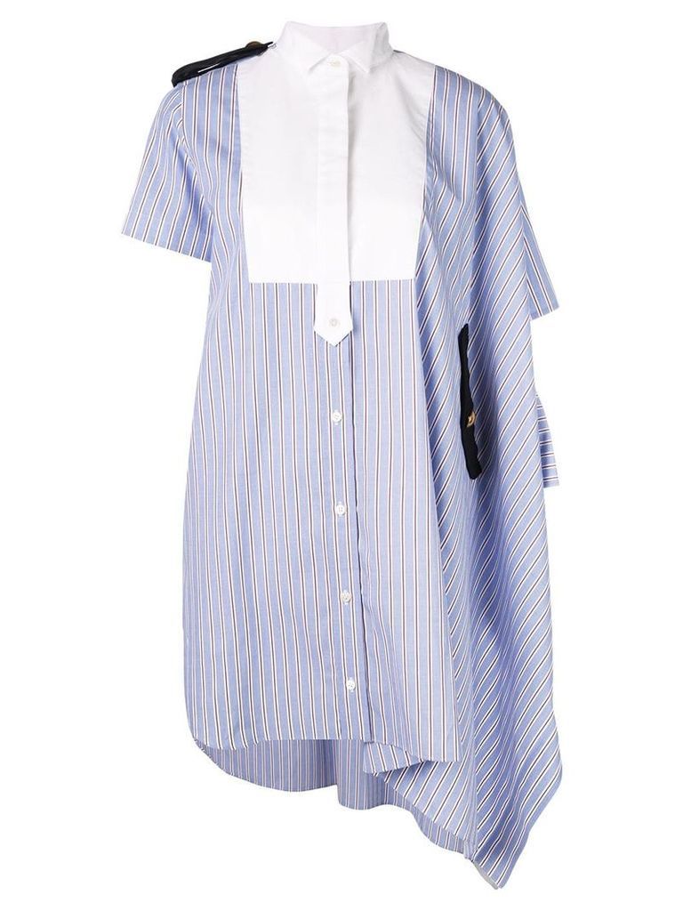 Sacai striped shirt dress - Blue