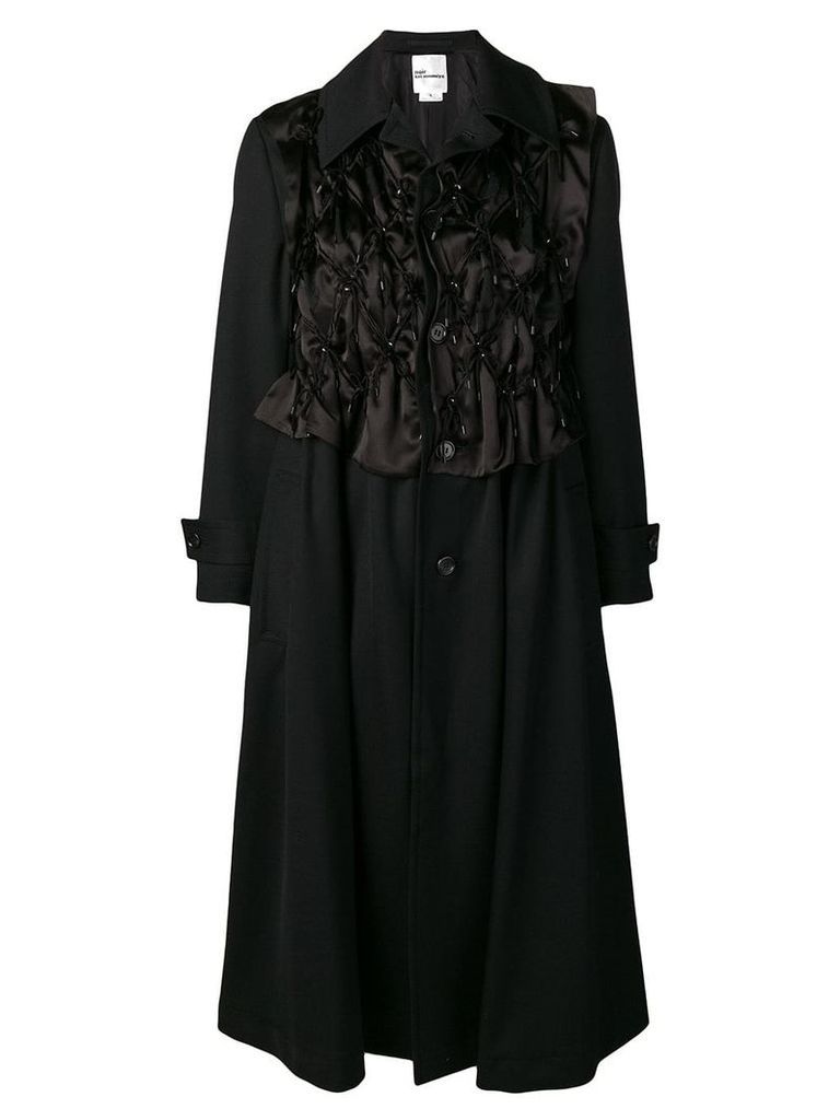 Comme Des Garçons Noir Kei Ninomiya drawstring detail coat - Black