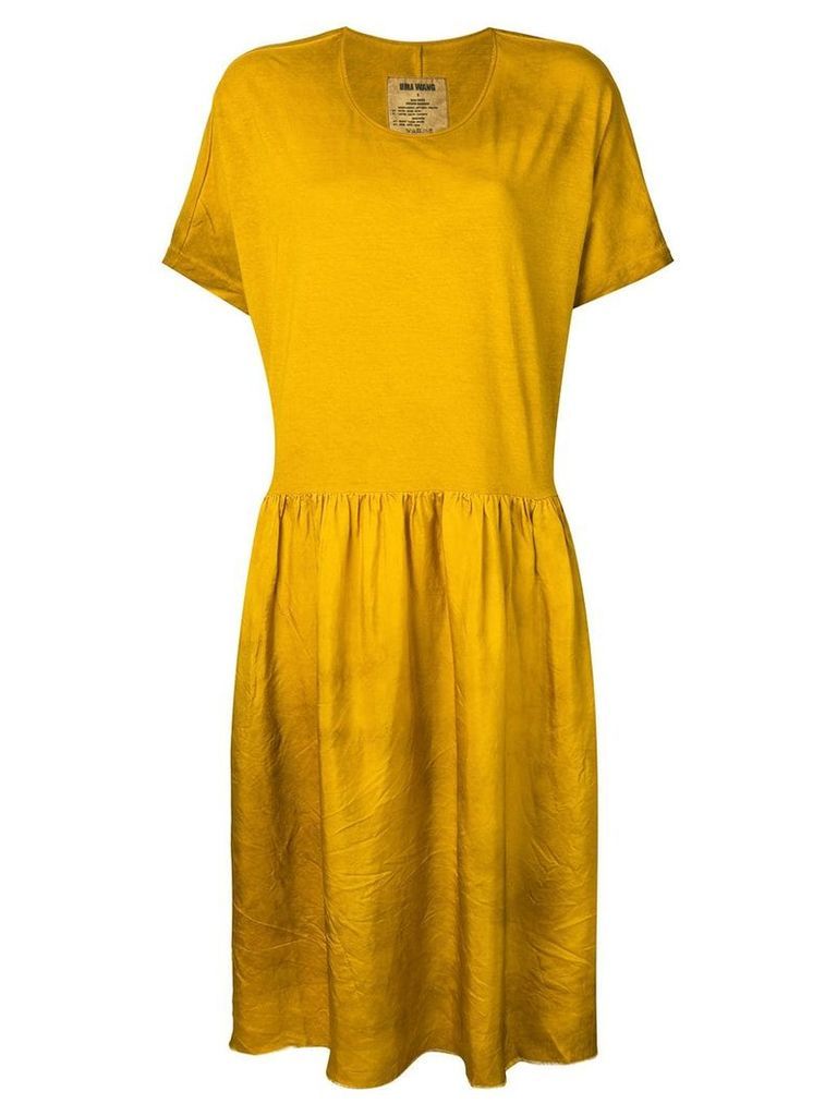 Uma Wang tiered jersey dress - Yellow