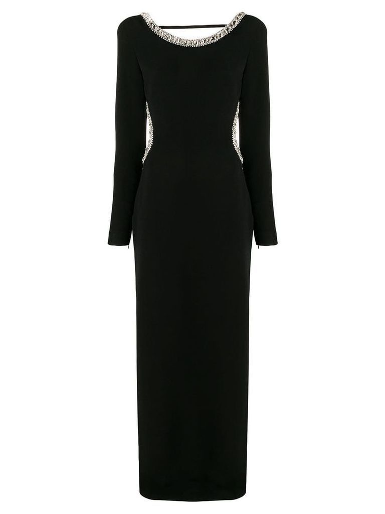 Alessandra Rich embellished open back gown - Black