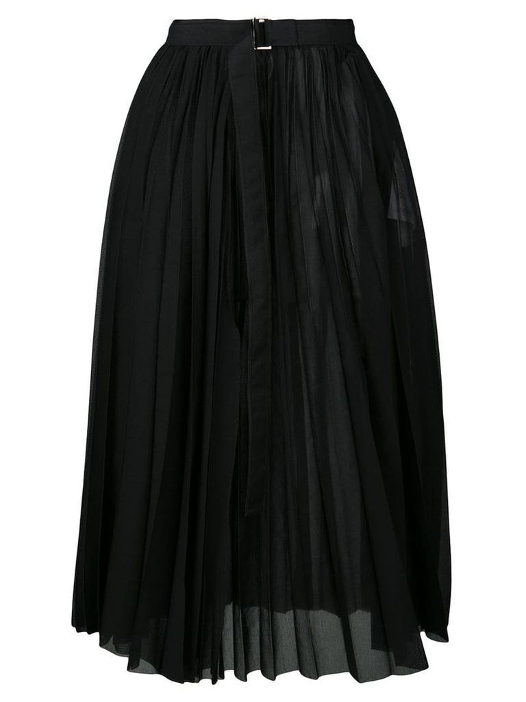 Sacai belted pleated skirt - Black