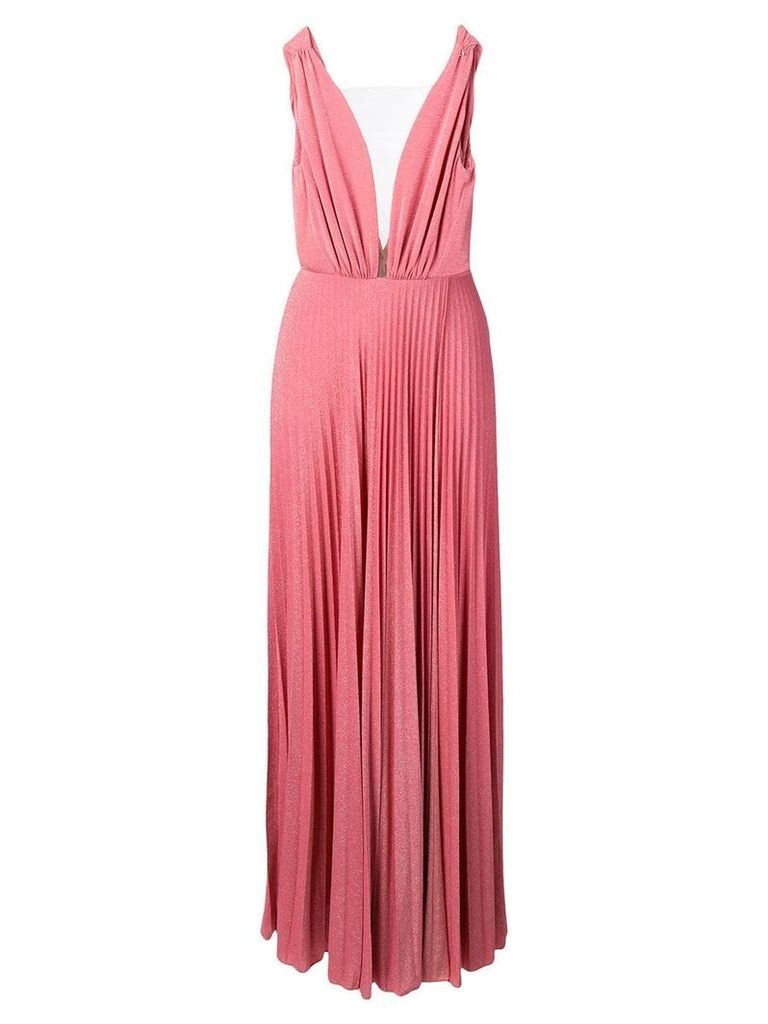 Elisabetta Franchi sparkle pleated gown - Pink