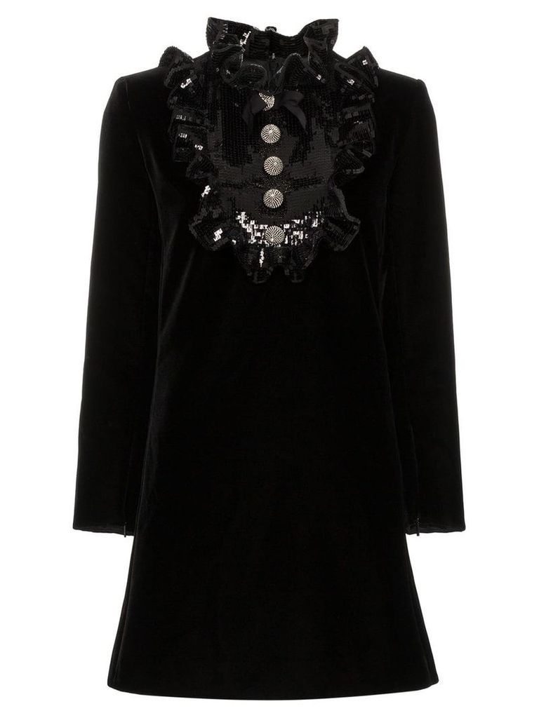 Saint Laurent sequin embellished A-line dress - Black