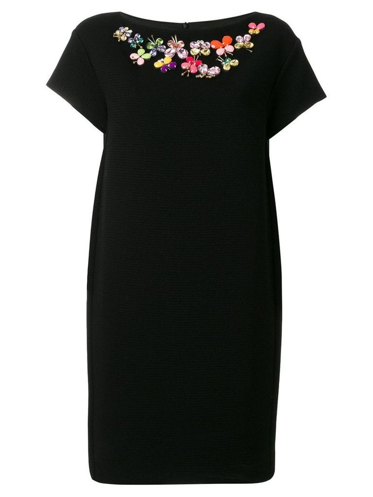 Boutique Moschino butterfly embellished dress - Black