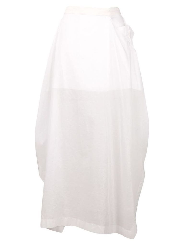 Jil Sander long panelled skirt - White