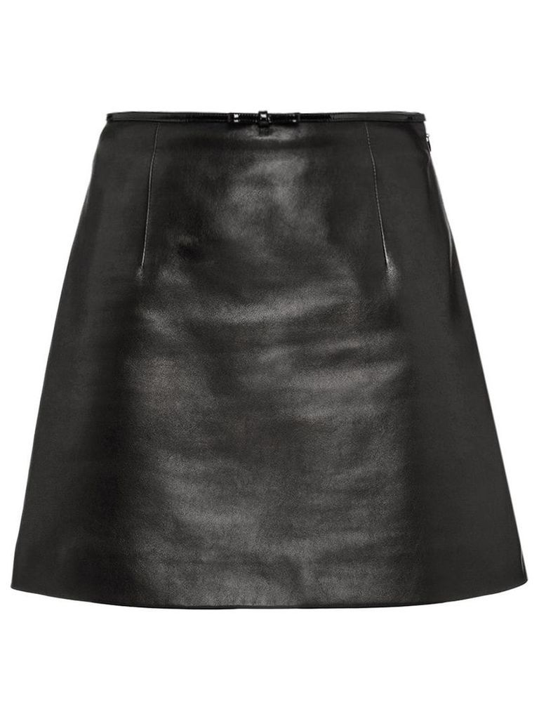 Miu Miu A-line leather skirt - Black