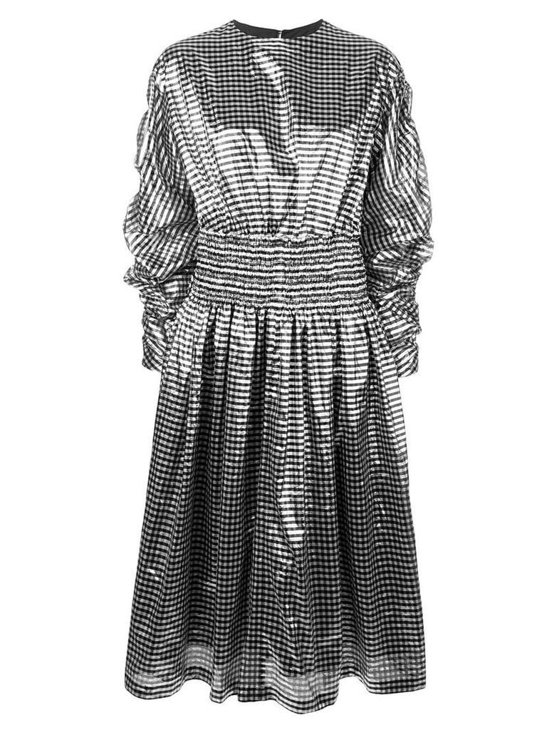 Comme Des Garçons Noir Kei Ninomiya metallic gingham dress - Silver