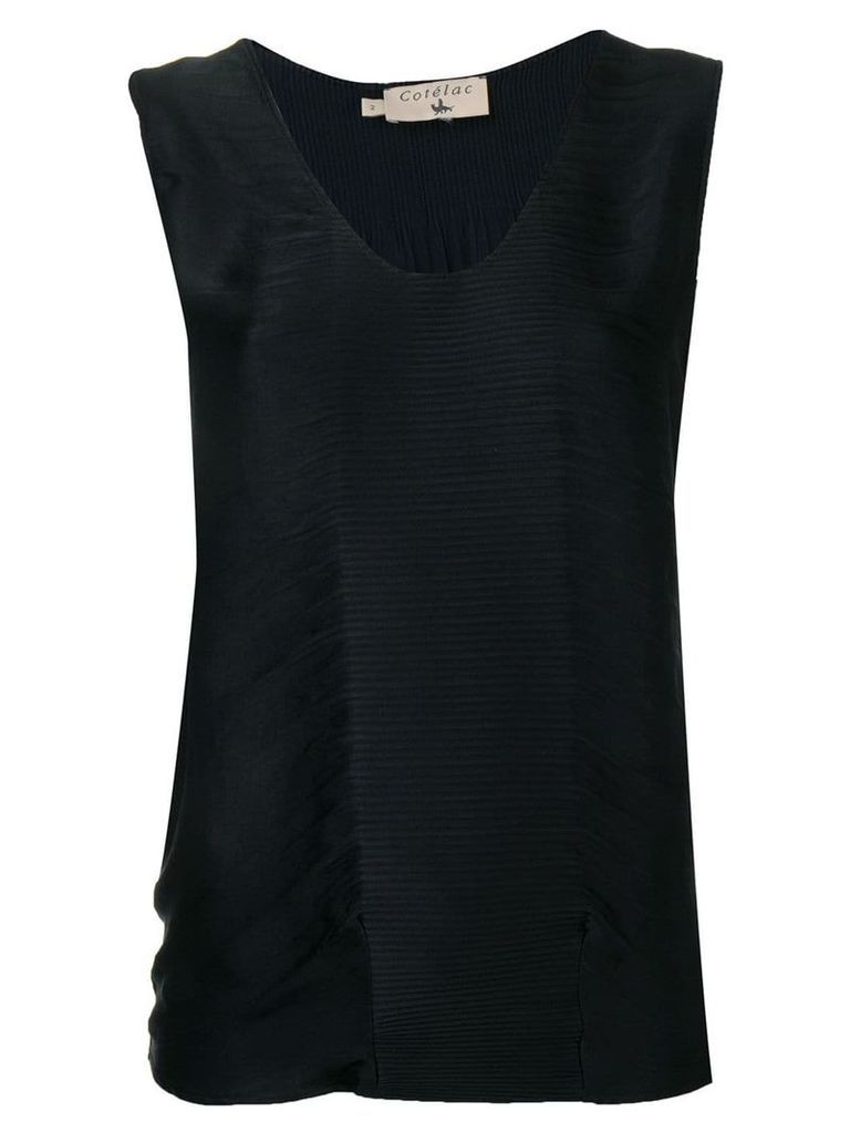 Cotélac pleated vest top - Black