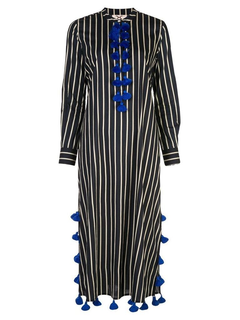 Figue Paolina tassel striped kaftan dress - Black