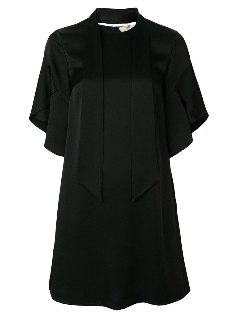 Fendi neck-tied flared dress - Black