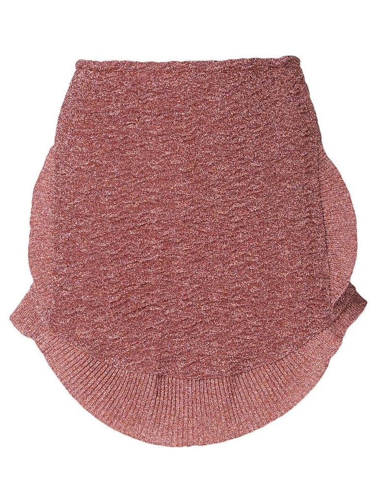 Esteban Cortazar metallic knit peplum skirt - Pink