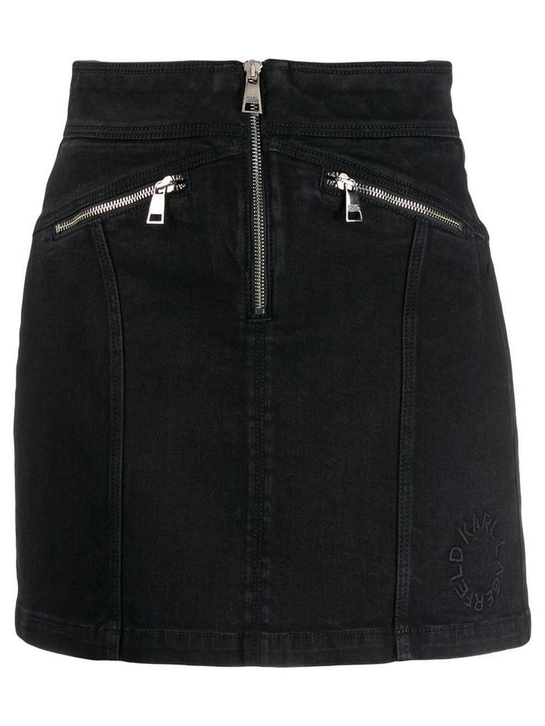 Karl Lagerfeld zip-up denim skirt - Black
