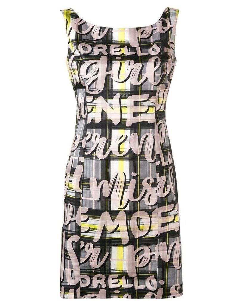 Frankie Morello check and graphic print dress - Black