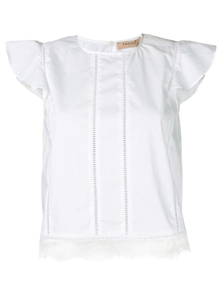 Twin-Set flutter sleeve blouse - White