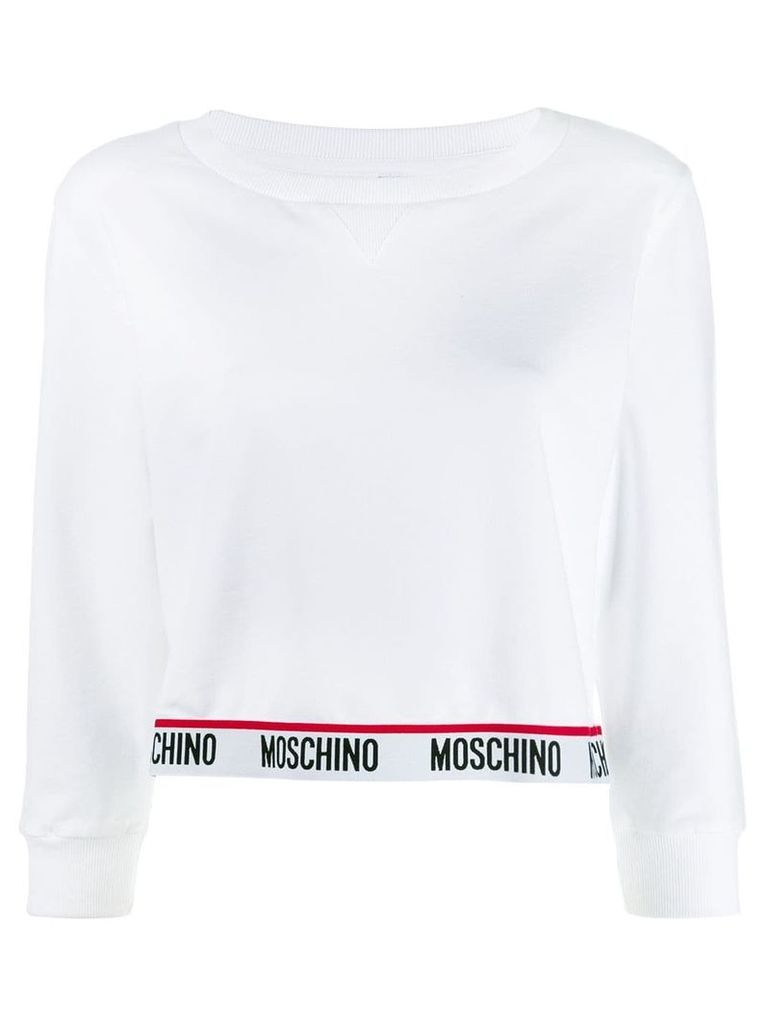 Moschino logo trim sweatshirt - White
