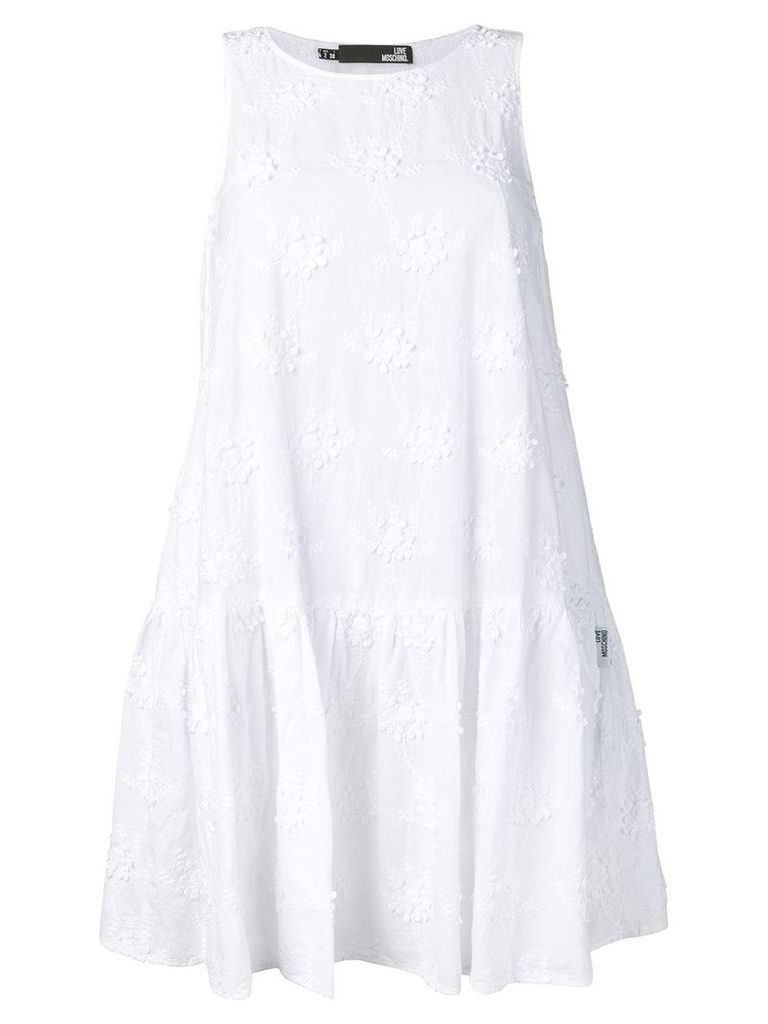 Love Moschino embroidered shift dress - White