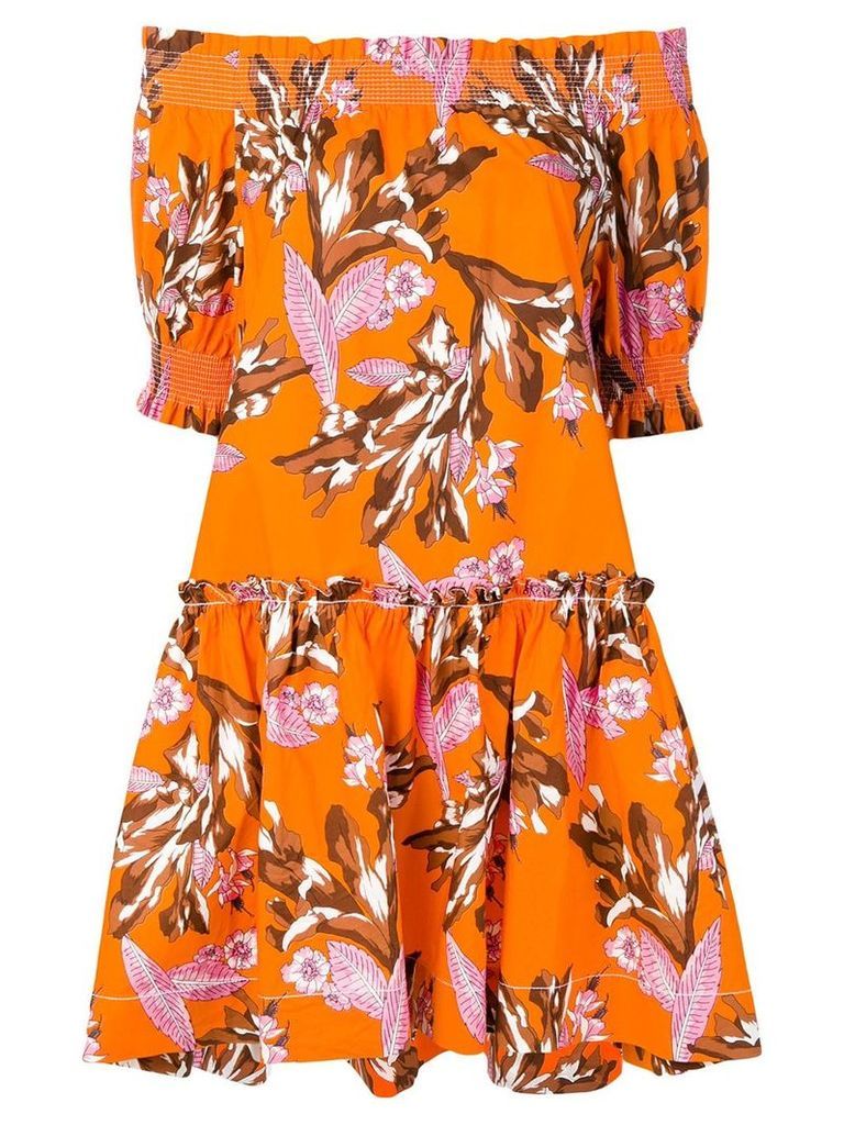 P.A.R.O.S.H. short floral print dress - 819 Arancio Multicolor