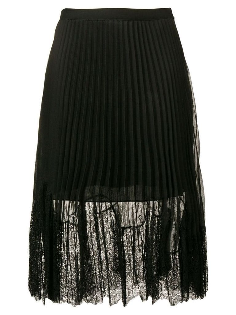 McQ Alexander McQueen pleated lace midi skirt - Black