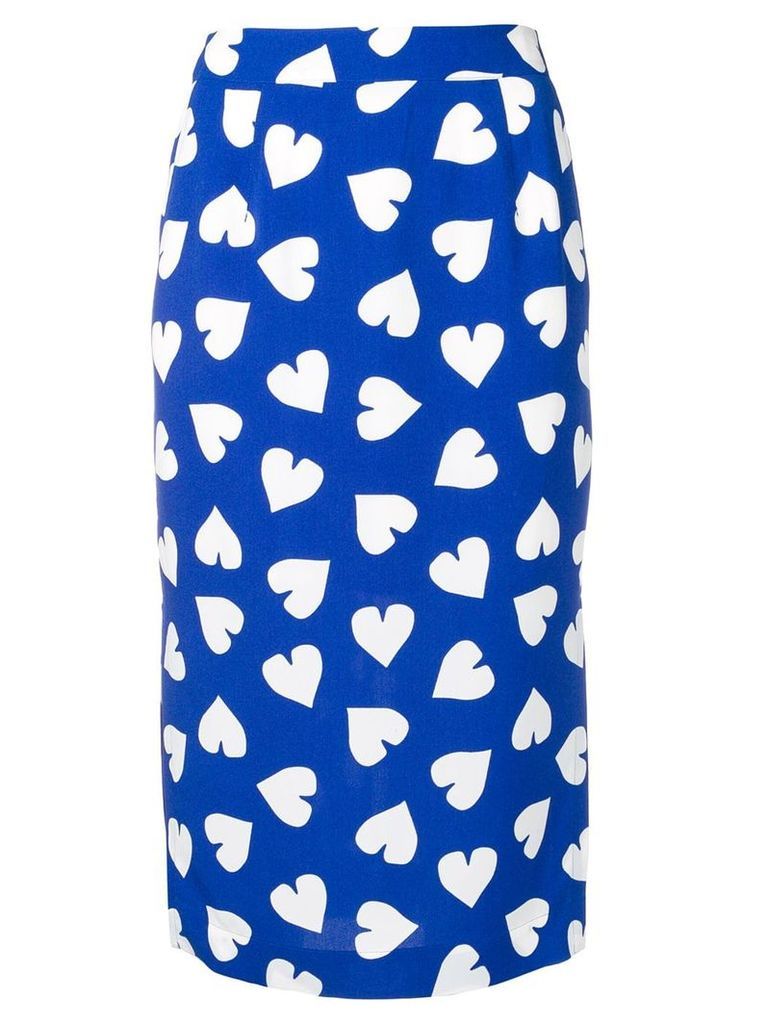 Essentiel Antwerp heart print pencil skirt - Blue