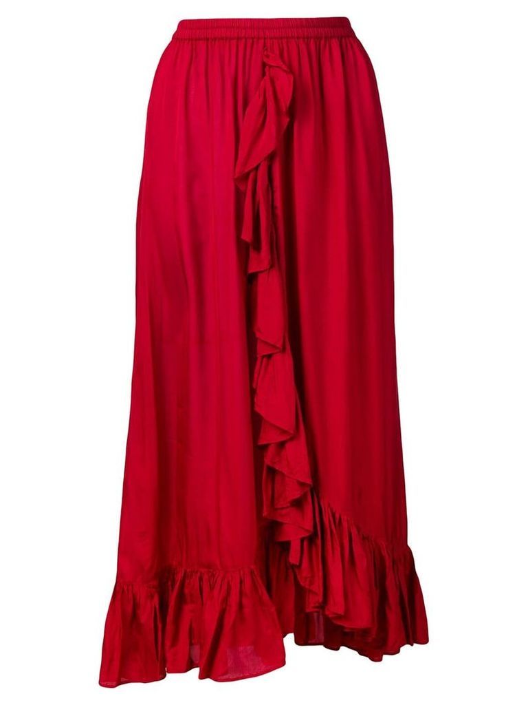 Mes Demoiselles draped ruffle skirt - Red