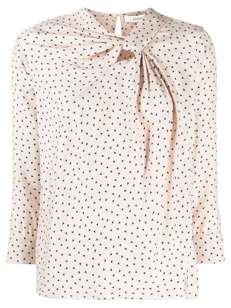 Áeron patterned twist front blouse - Neutrals