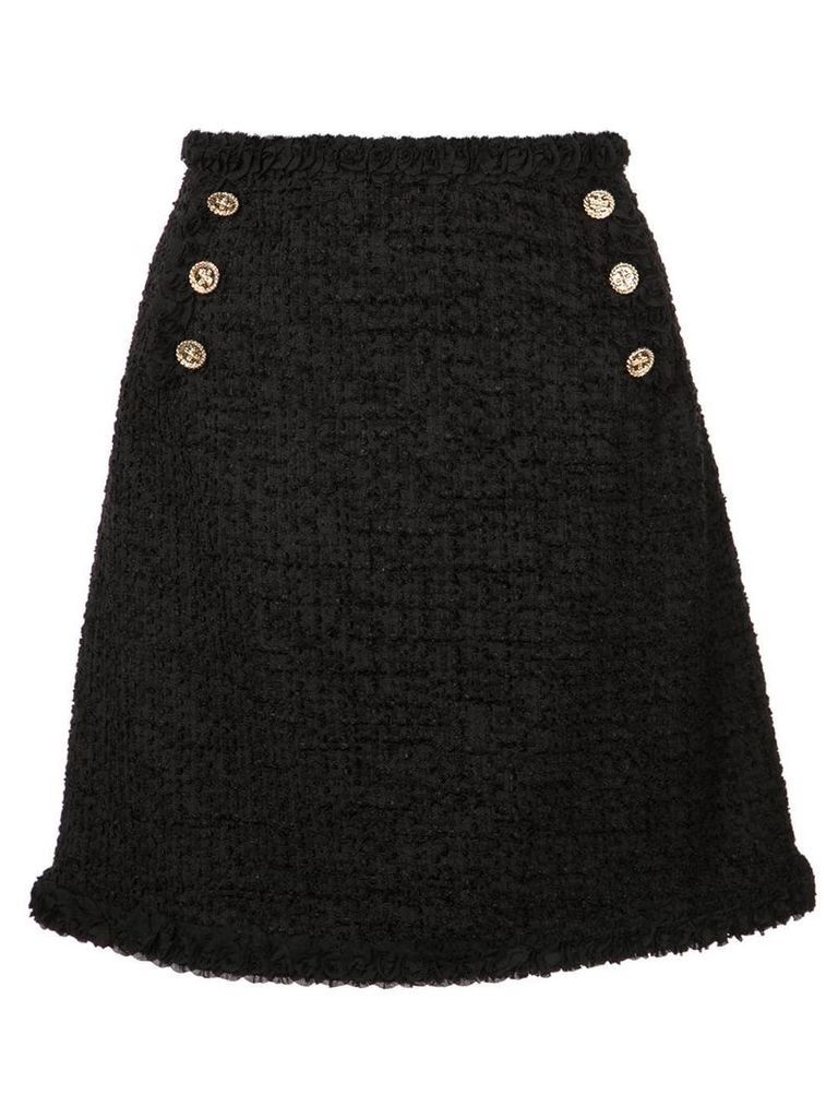 Edward Achour Paris short tweed skirt - Black