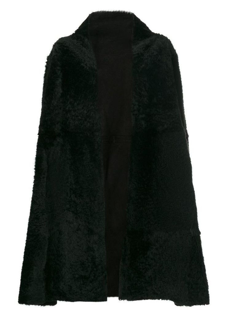 Yves Salomon oversized coat - Black