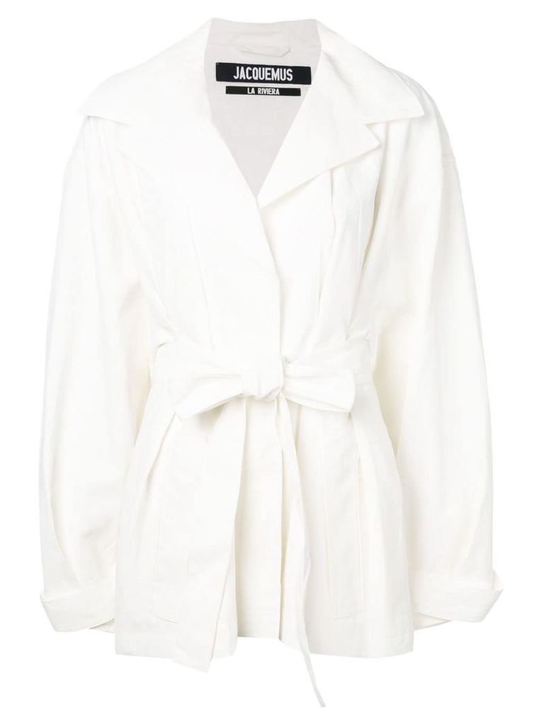 Jacquemus oversized wrap belted coat - White