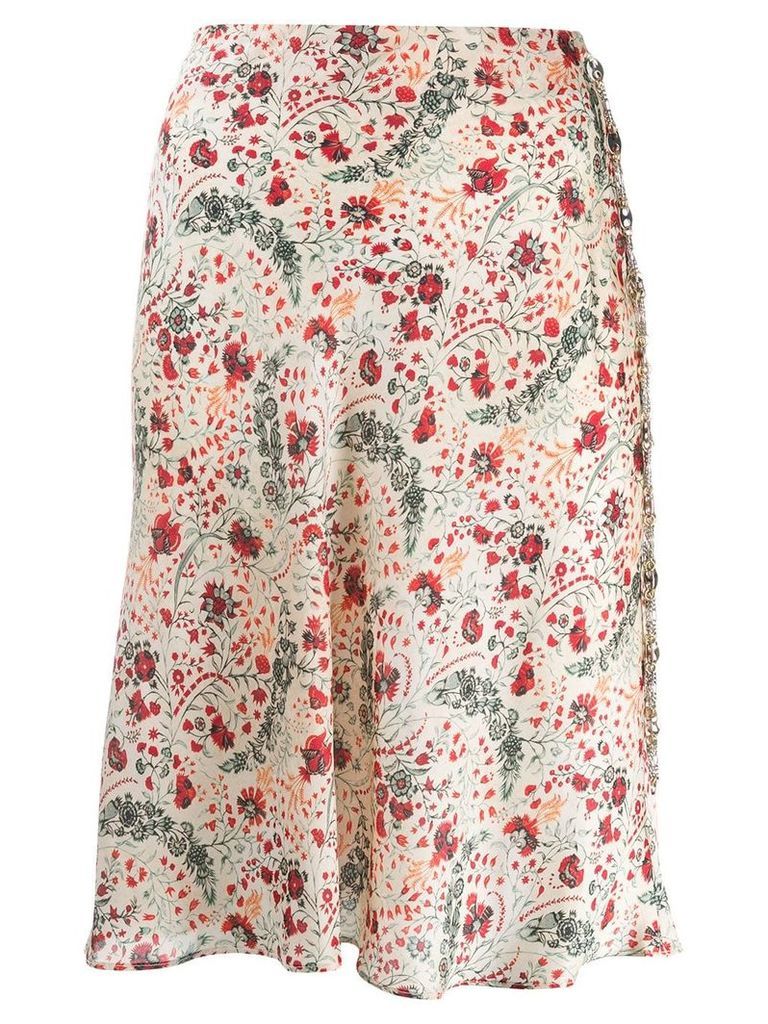 Paco Rabanne floral print skirt - Neutrals