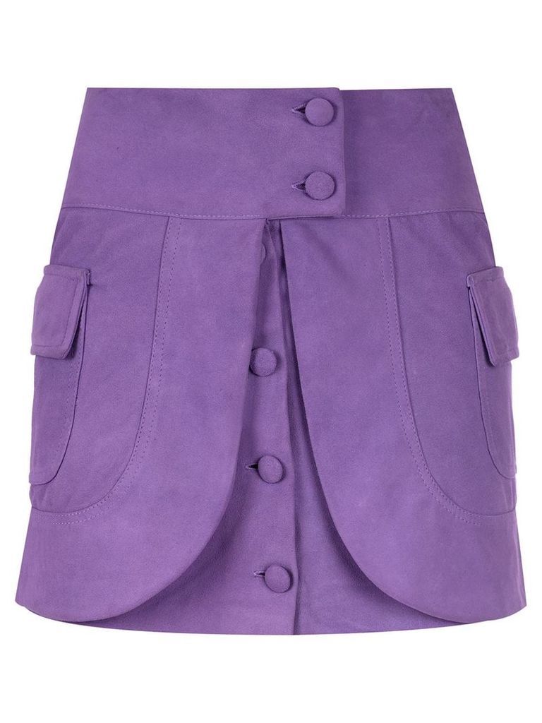 Andrea Bogosian layered leather skirt - Purple