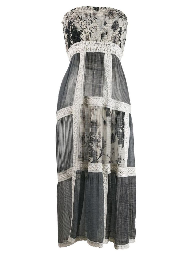 Monica Sarti leaf patterned dress - Grey