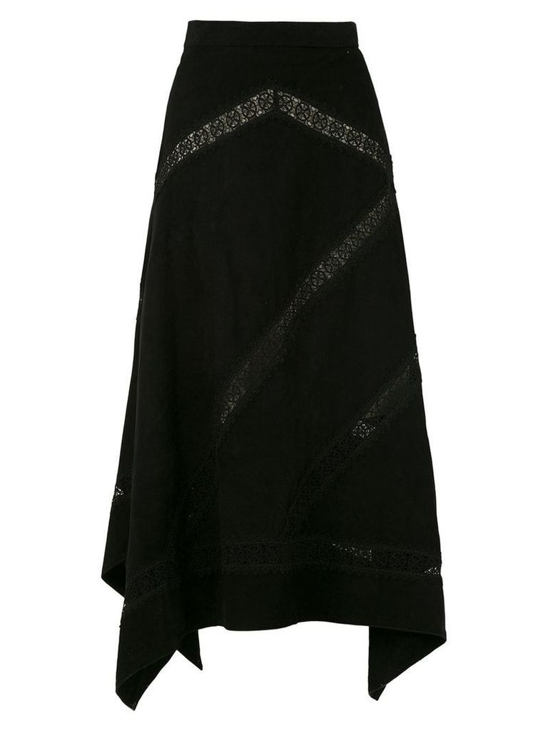 Clé leather asymmetrical skirt - Black