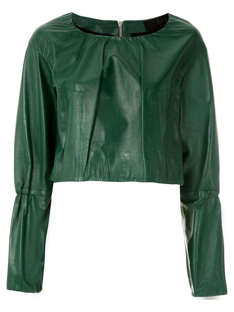 Clé leather cropped top - Green