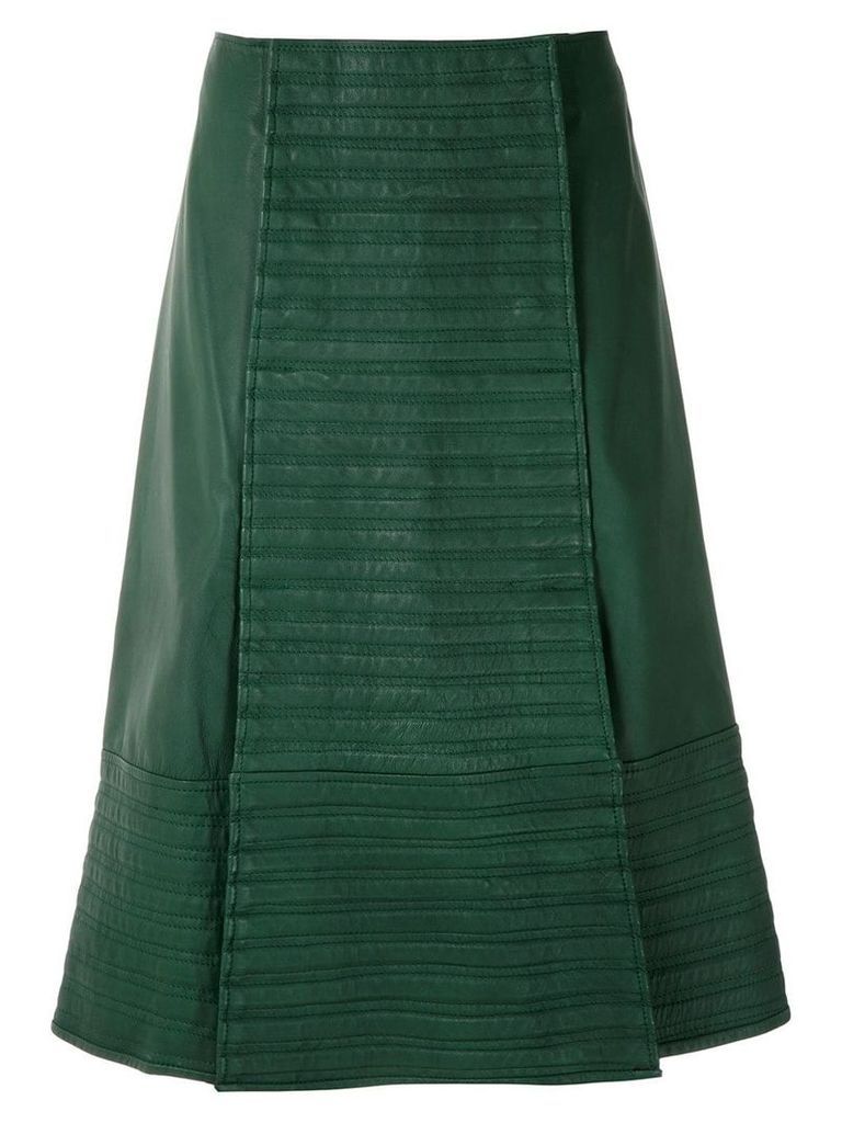 Clé leather midi skirt - Green
