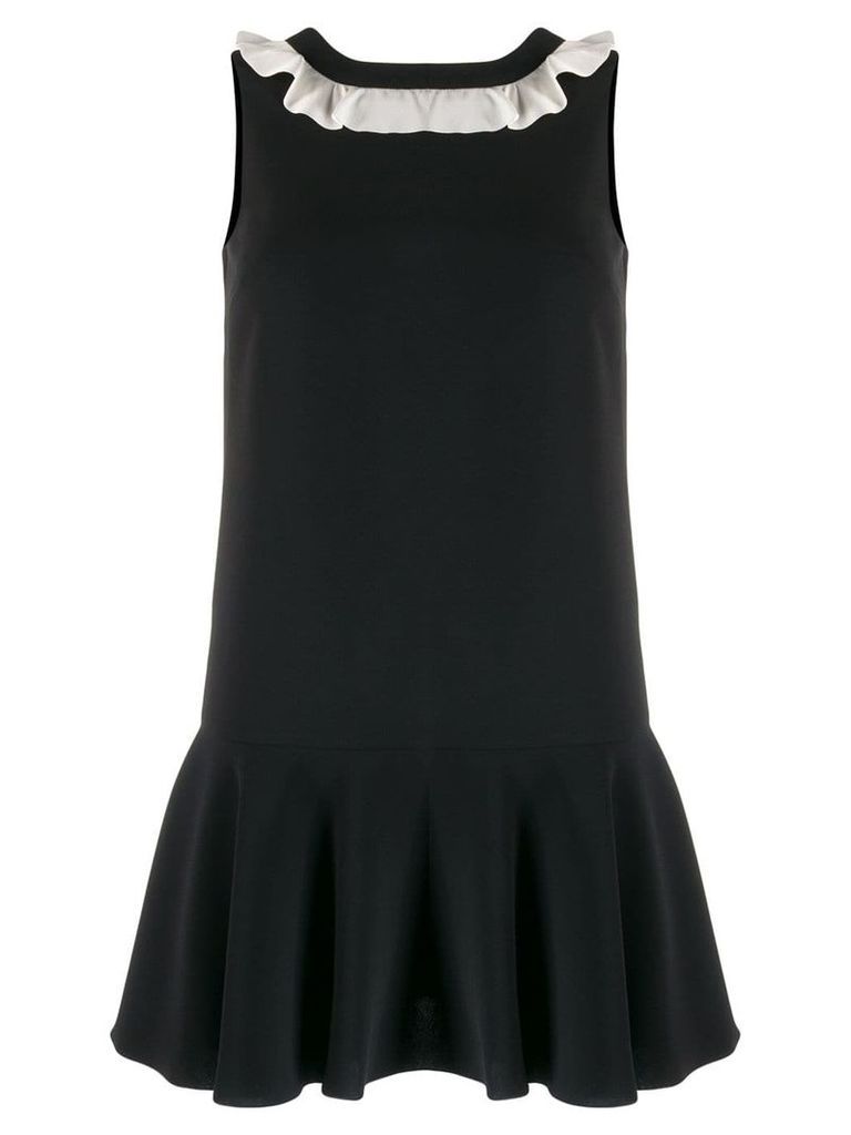 Red Valentino techno fluid dress with ruffle detail - Black