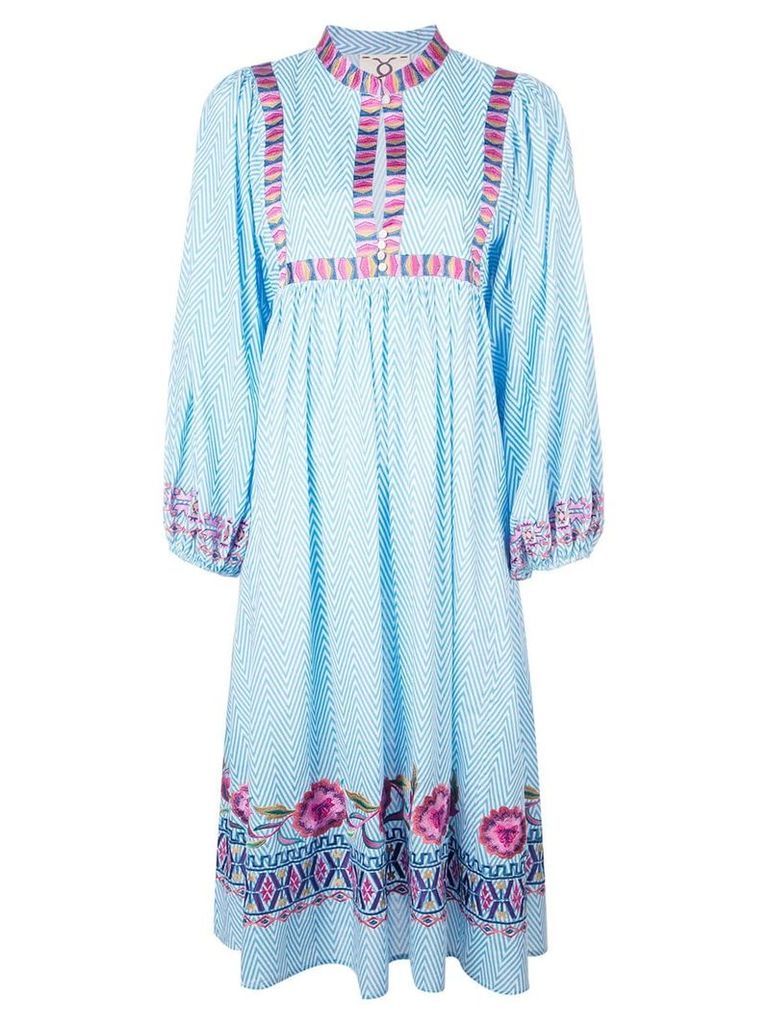 Figue embroidered midi dress - Blue