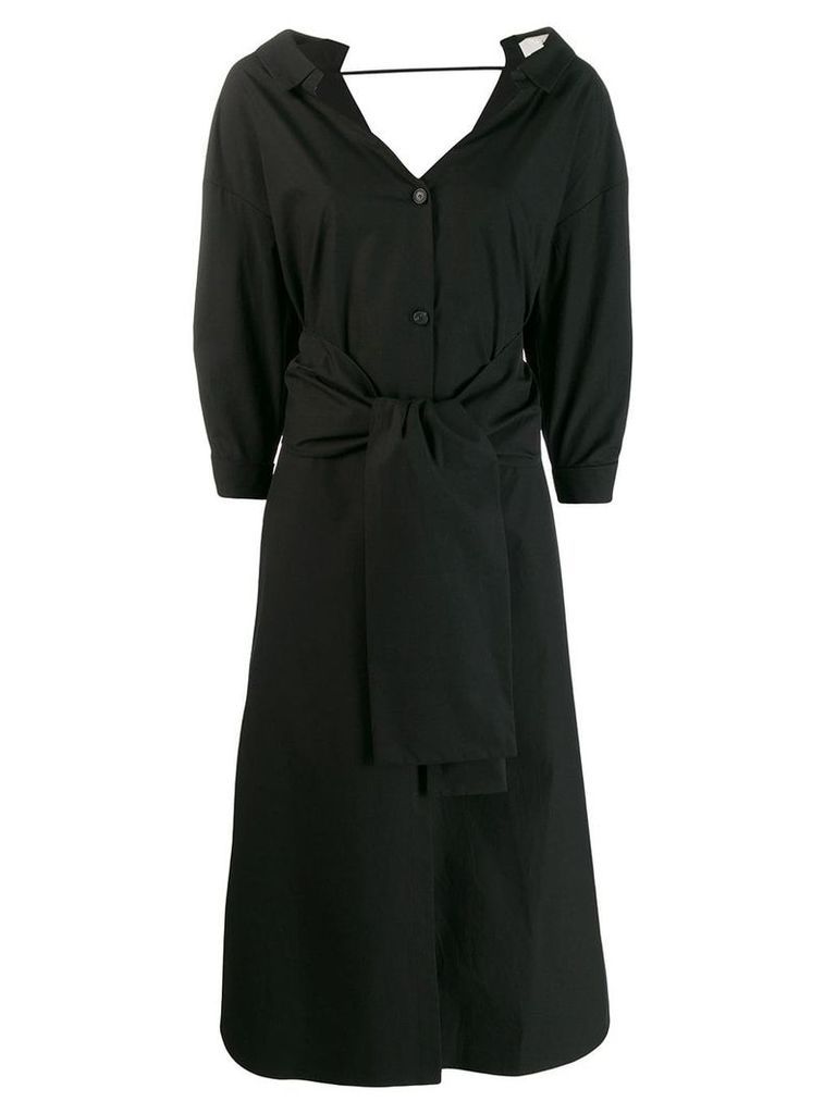 Tela v-back shirt dress - Black